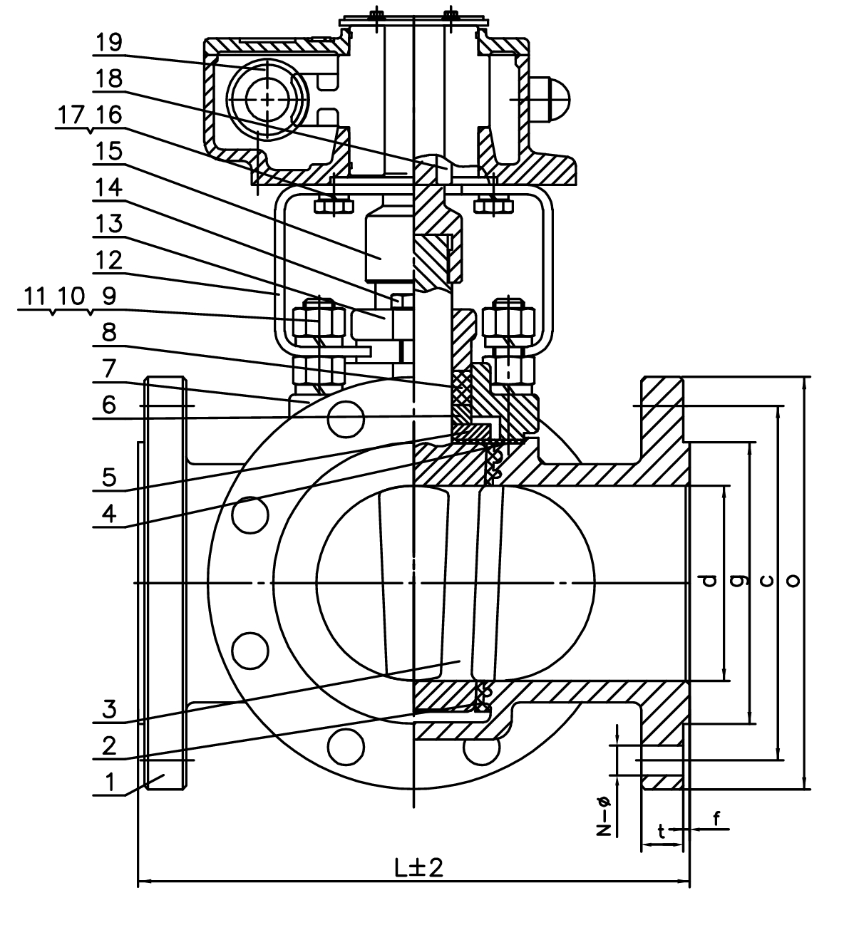 4 way PTFE sleeved plug valve